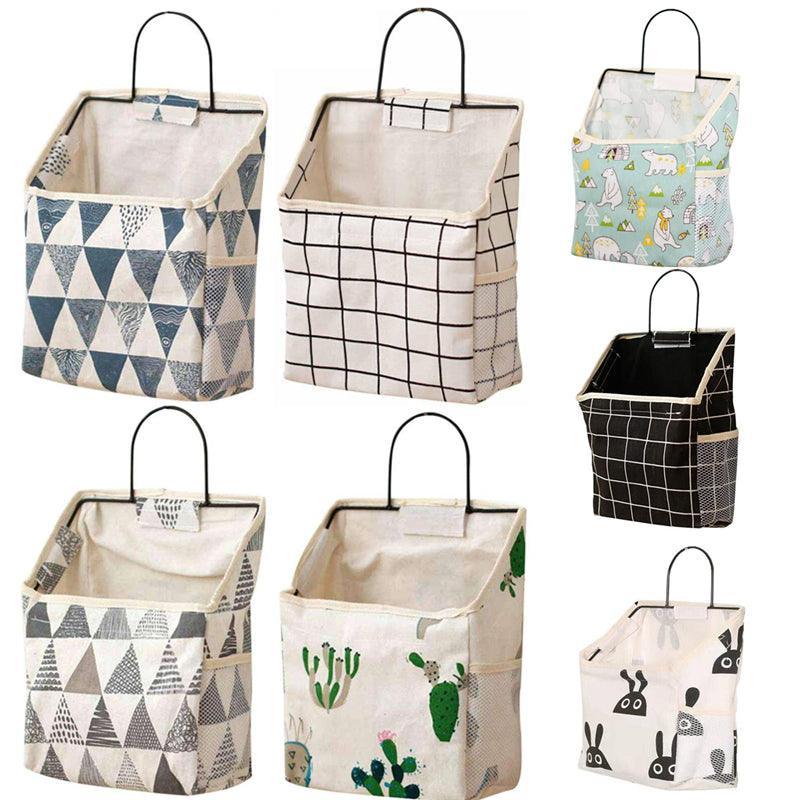 Wall Hanging Storage Bag Home Wardrobe Organiser Pouch Book Holder Phone Pocket - Polar Bear