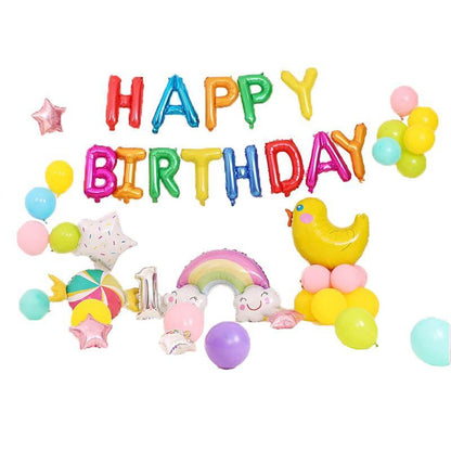 45-50 Pcs Happy Birthday 3D Unicorn Decoration Balloons Diy Decor Party Set - 07