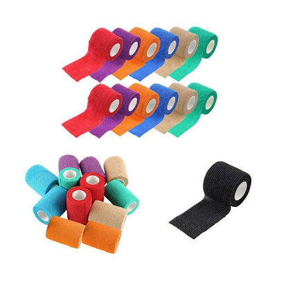 12× Multi-Size Self-Adhesive Cohesive Pet Bandage Wraps - 12PCS(10CM*4.5M)