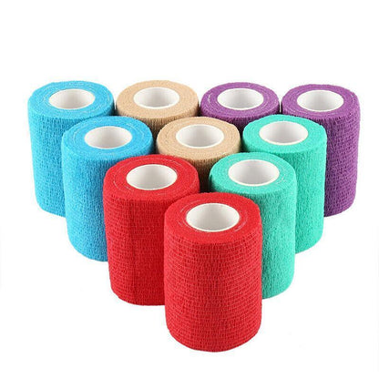 12× Multi-Size Self-Adhesive Cohesive Pet Bandage Wraps - 12PCS(10CM*4.5M)