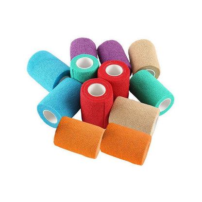 12× Multi-Size Self-Adhesive Cohesive Pet Bandage Wraps - 12PCS(10CM*4.5M)