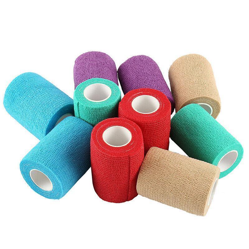 12× Multi-Size Self-Adhesive Cohesive Pet Bandage Wraps - 12PCS(5CM*4.5M)