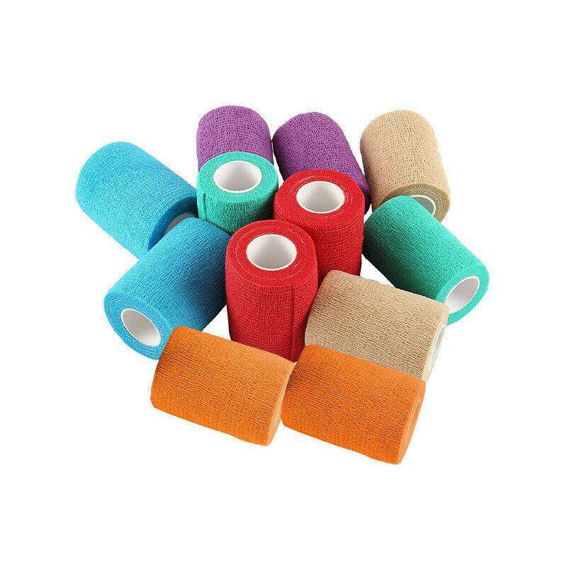 12× Multi-Size Self-Adhesive Cohesive Pet Bandage Wraps - 12PCS(5CM*4.5M)