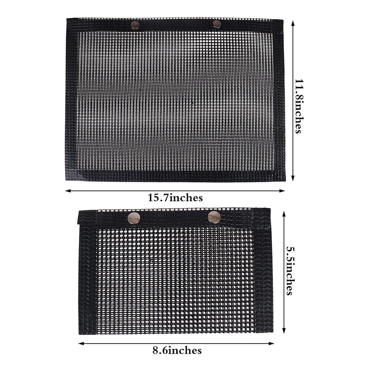 24x14CM BBQ Grilling Mesh Reusable Bag Outdoor Camping Barbecue Grill Mats Cooking Pads - Black