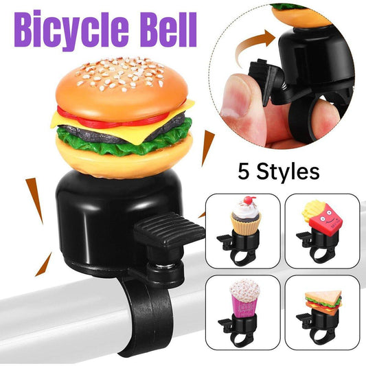 Cute Food Style Bicycle Bell Loud and Fun Handlebar Accessory - Hamburger