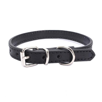 Dog Collar Pet Puppy Adjustable Neck Strap Pu Leather S - Blue