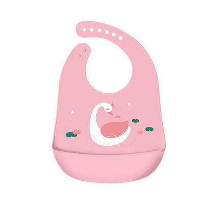 Silicone Waterproof Feeding Bib Apron with Pouch Easy to Clean Smock for Mealtime Use - Dinosaur