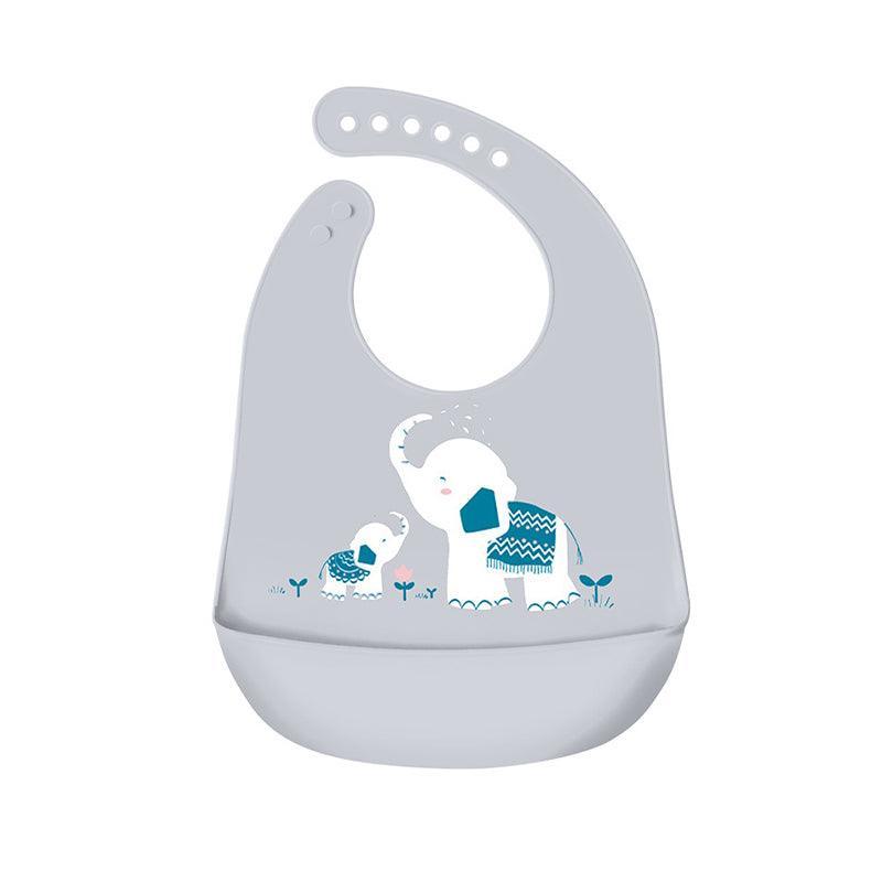 Silicone Waterproof Feeding Bib Apron with Pouch Easy to Clean Smock for Mealtime Use - Sheep