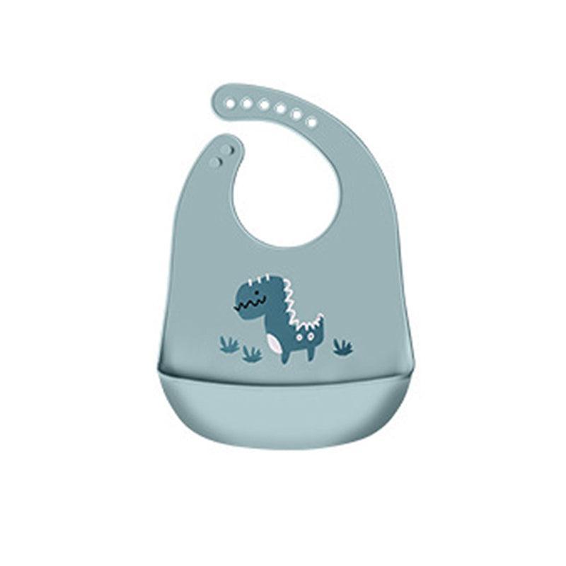 Silicone Waterproof Feeding Bib Apron with Pouch Easy to Clean Smock for Mealtime Use - Sheep