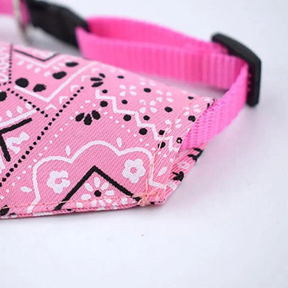 L Adjustable Pet Dog Bandana Collar Triangle Scarf For Puppy Cat Neckerchief - Red