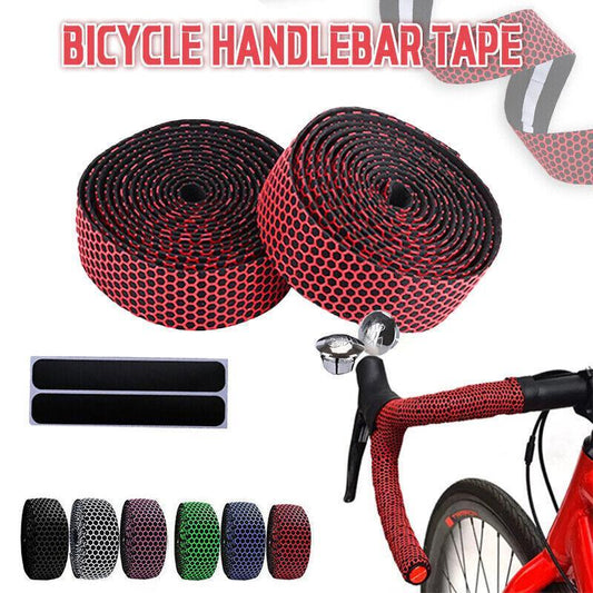 2X Thick Bicycle Handlebar Tape Bar Drop Wrap Mtb Road Bike Anti-Slip Punch - Blue