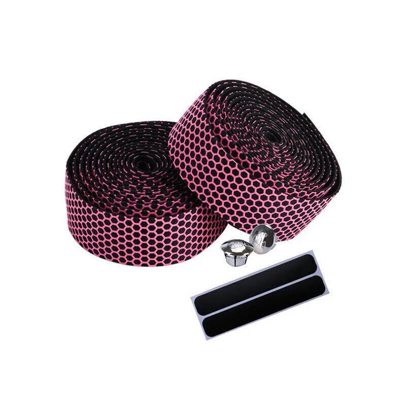 2X Thick Bicycle Handlebar Tape Bar Drop Wrap Mtb Road Bike Anti-Slip Punch - Red