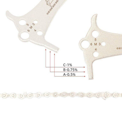 3 in 1 Bike Chain Wear Indicator Chain Hook Bolt Gauge Ruler Tool Stainless Steel