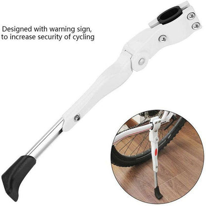 Rear Adjustable Kickstand for Mountain Bicycle Road Bike Parking Support Leg - White