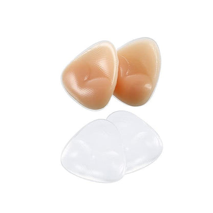 Triangle Push-Up Silicone Bra Inserts Breasts Pad Bikini Bra Cleavage Enhancers - Transparent-Small