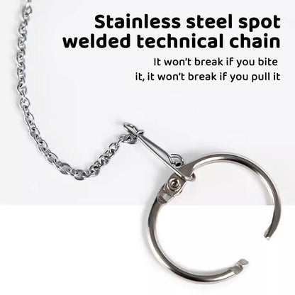 Parrot Neck Collar Stainless Steel Bird Chain Training Adjustable Bird Leash - L-Diameter 2.2cm