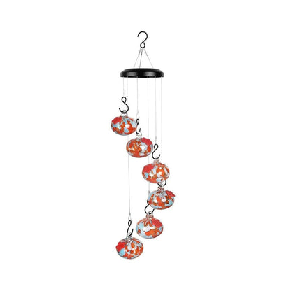 Hanging Hummingbird Feeder Outdoor Garden Nectar Dispenser Attracting Birds - Red Green