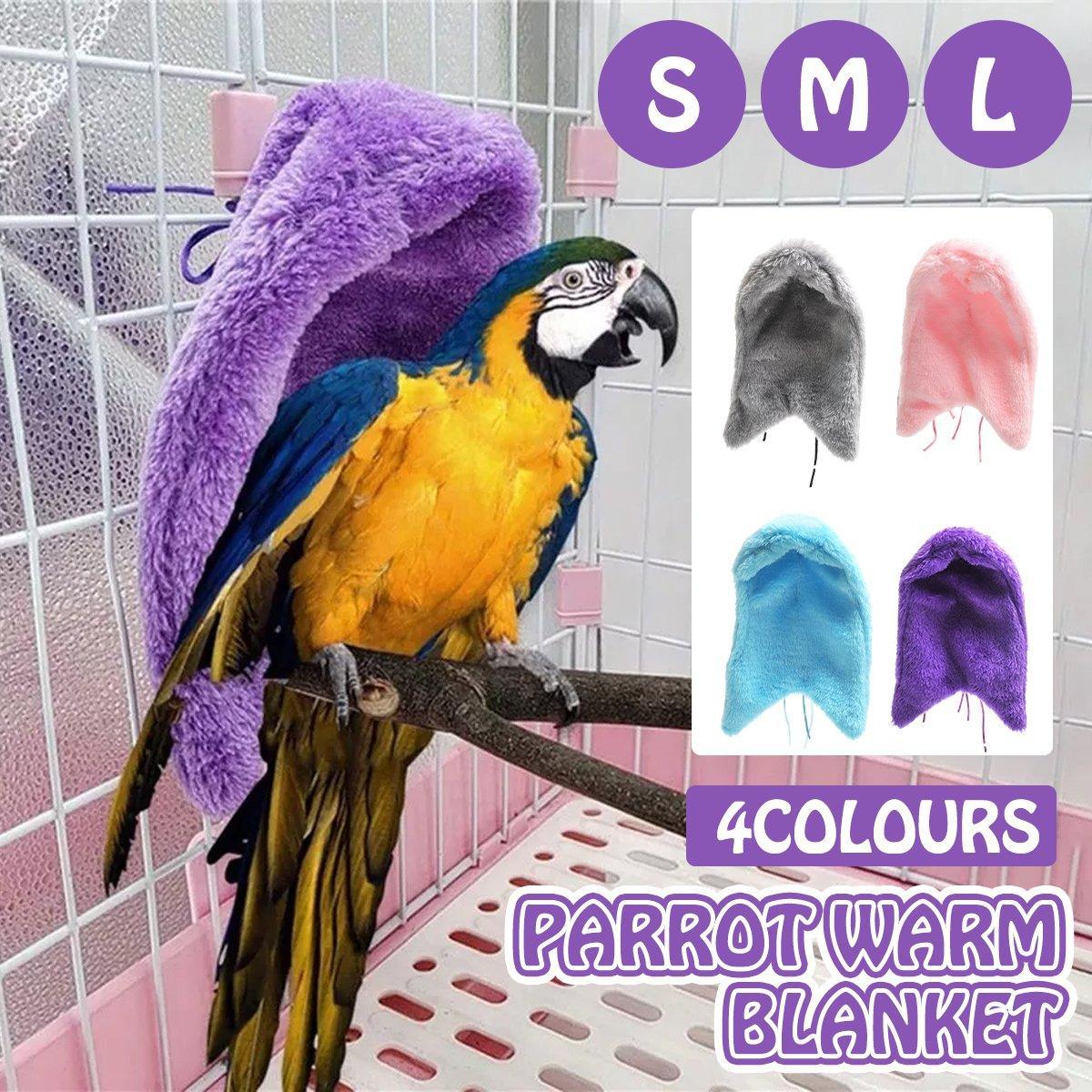 Cozy Bird Blanket Shawl Parrot Snuggle Cabin Plush Hanging Cotton Nest Bedding - Blue-S Size