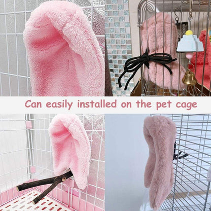 Cozy Bird Blanket Shawl Parrot Snuggle Cabin Plush Hanging Cotton Nest Bedding - Purple-L Size
