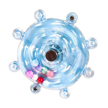 Interactive Parrot Spinning Wheel Stress Relief Toy for Small Birds Durable - Blue