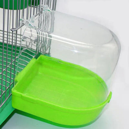 Bird Water Bath Tub For Pet Cage Hanging Bowl Parrot Birdbath Pet Cleaning - Blue