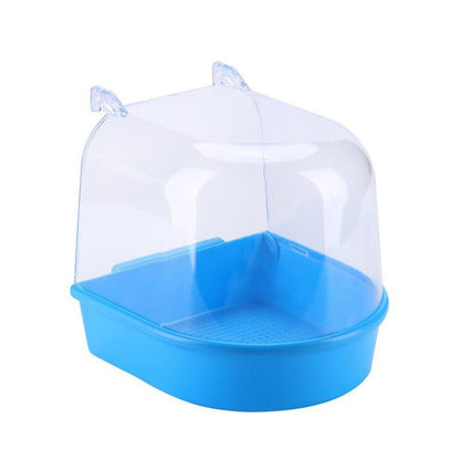 Bird Water Bath Tub For Pet Cage Hanging Bowl Parrot Birdbath Pet Cleaning - Pink