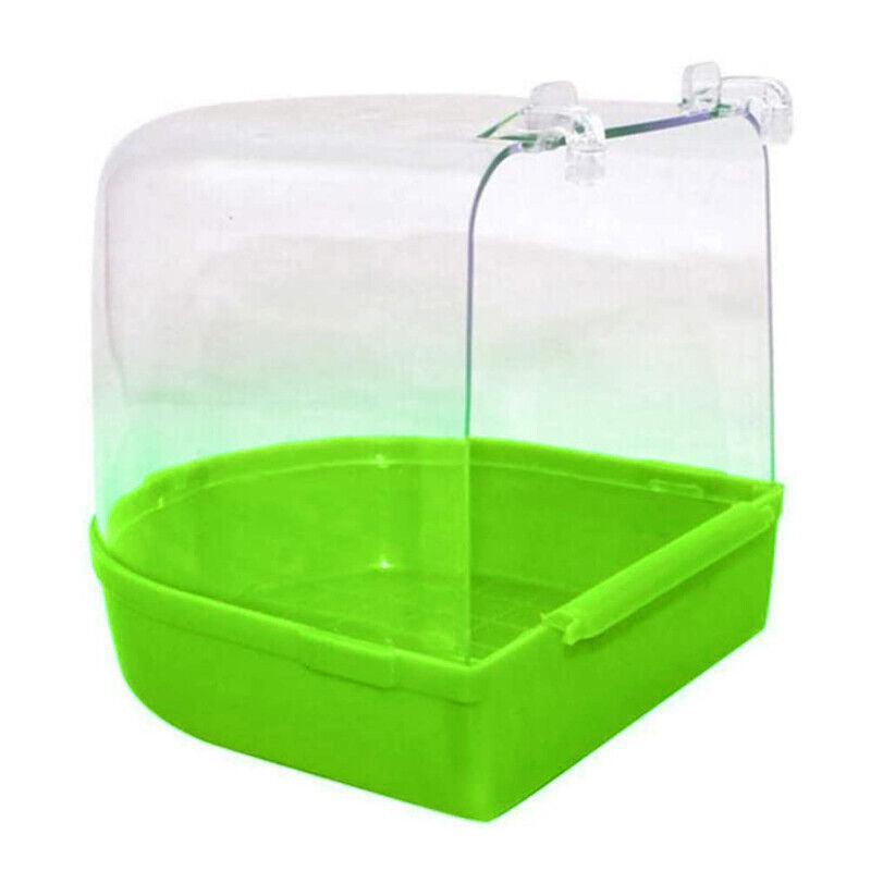 Bird Water Bath Tub For Pet Cage Hanging Bowl Parrot Birdbath Pet Cleaning - White