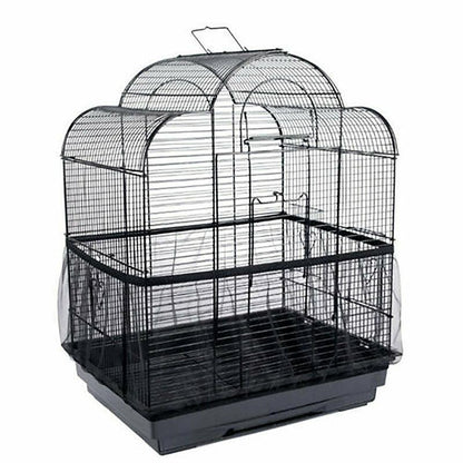 L Size Shell Skirt Mesh Cover Pet Bird Cage Guard Nylon Net Seed Catcher - White