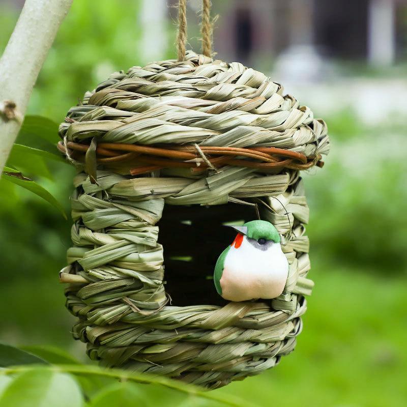 Qttie Bird Nest Breeding Box House Bed Cage Hut Cave Canary Finch Budgie Parrot - Teepee