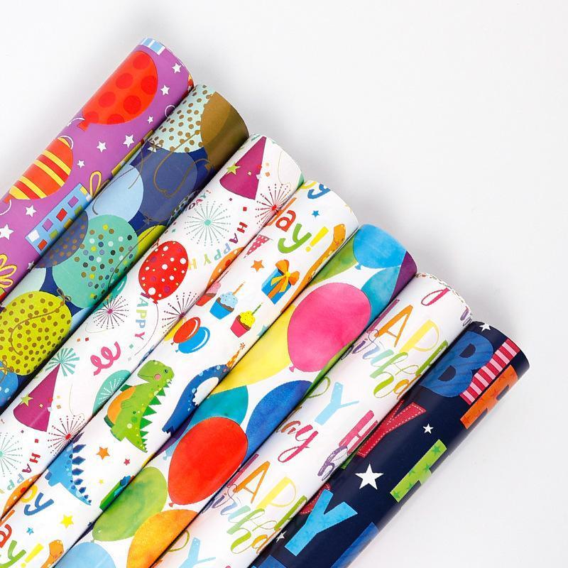 3 Pack Colorful Celebration with Premium Present Wrapping Paper - CSQQ