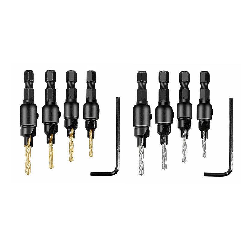 4PCS Screw Countersink Bit Set Pilot Holre Drill Metal Plastic Wood Hex Shank - Gold