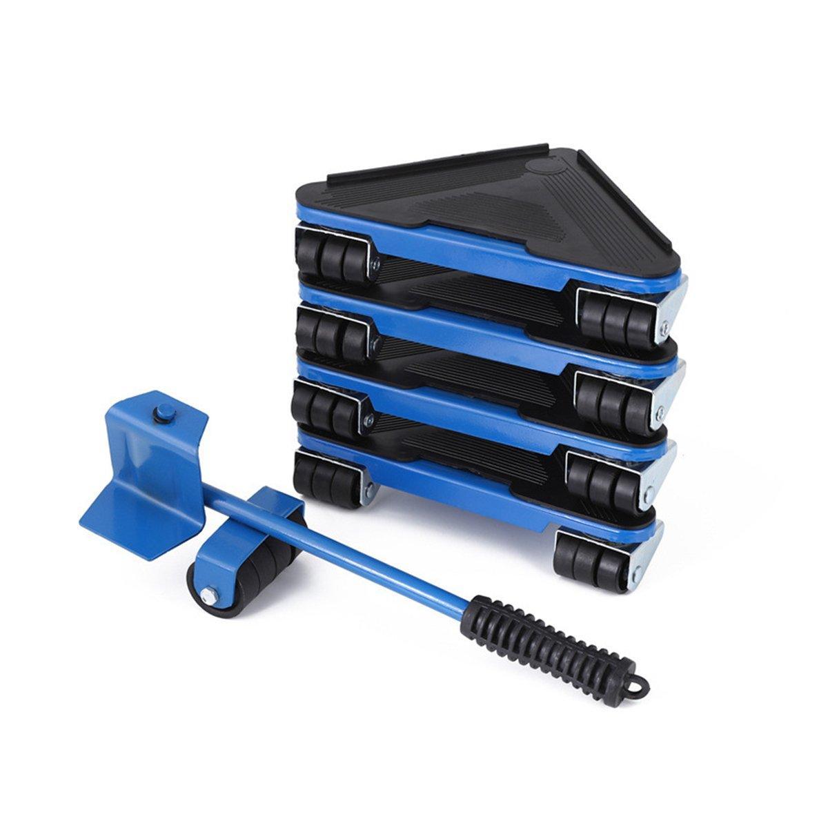 Heavy Duty Moving Tool Set Easy Move Five Piece Furniture Lifter Kit for Home - Red