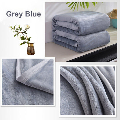 Soft Winter Flannel Blanket for Office Home Lunch Break Warm Cozy Throw Blanket - Wine Red