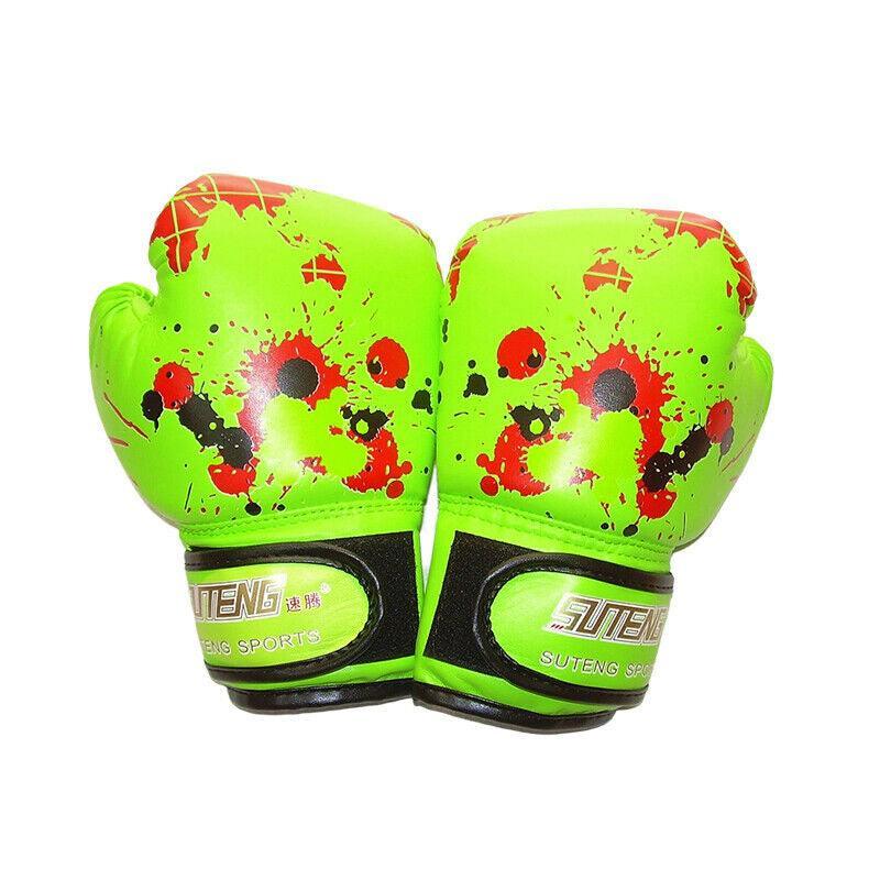 Boxing Sparring Training Gloves MMA Kickboxing Punching Gloves for Practice Sessions - Blue [Map Pattern]