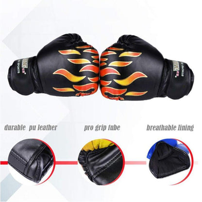 Boxing Sparring Training Gloves MMA Kickboxing Punching Gloves for Practice Sessions - Yellow [Map Pattern]