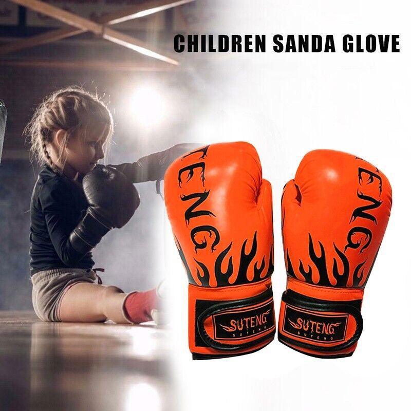 2PCS PU Boxing Training Gloves for Young Beginners Suitable for Ages 3-12 - Yellow