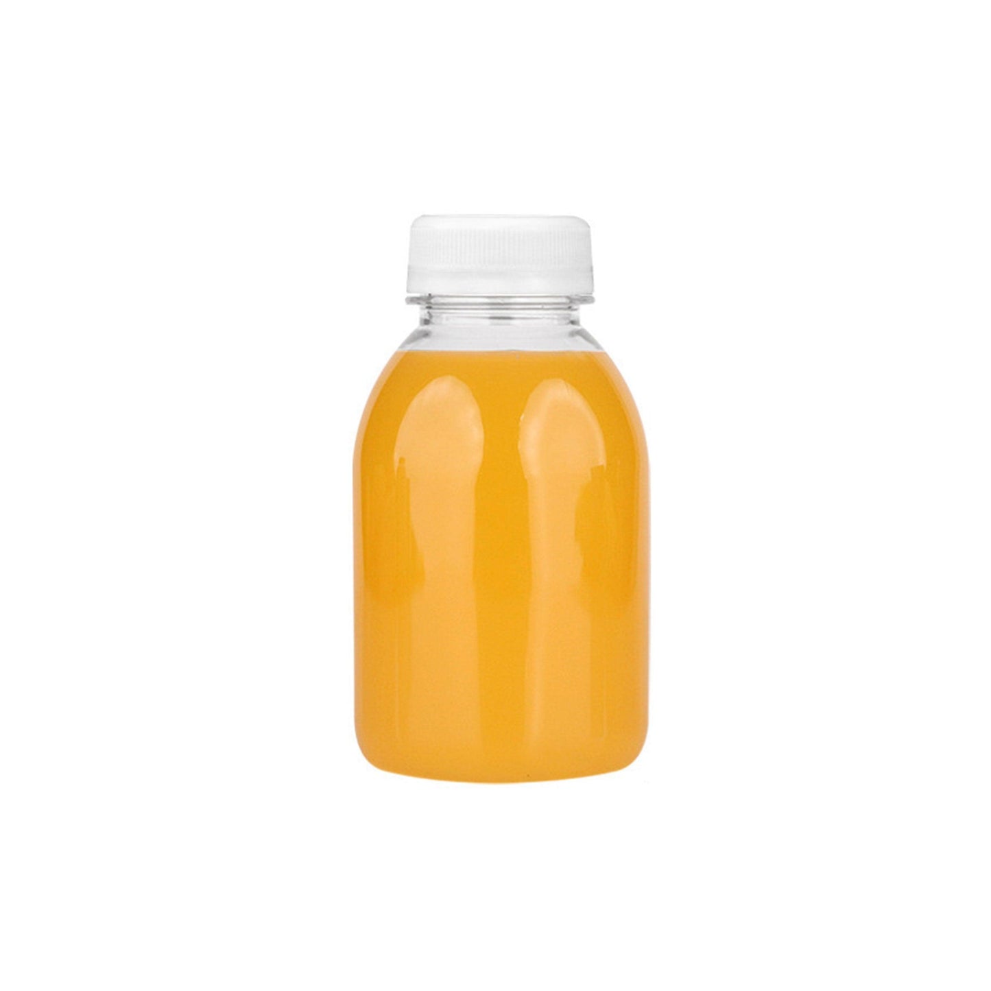 20pcs 250ml Reusable Plastic Juice Bottles 38mm Caliber Clear Beverage Container - Bottle-20pcs-Glossy -Black