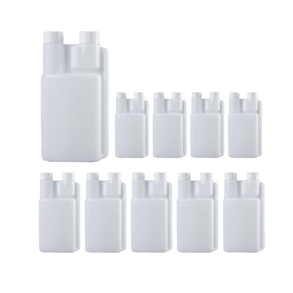 250-1000ml Plastic Twin Chamber Bottle with Tamper Evident Cap for Chemical Liquids - 8Pcs 250ml