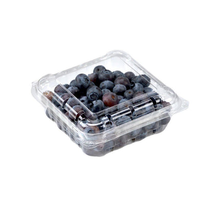 100pcs Transparent Plastic Fruit Box with Tape Cover Storage Packaging for Fruit - 250g