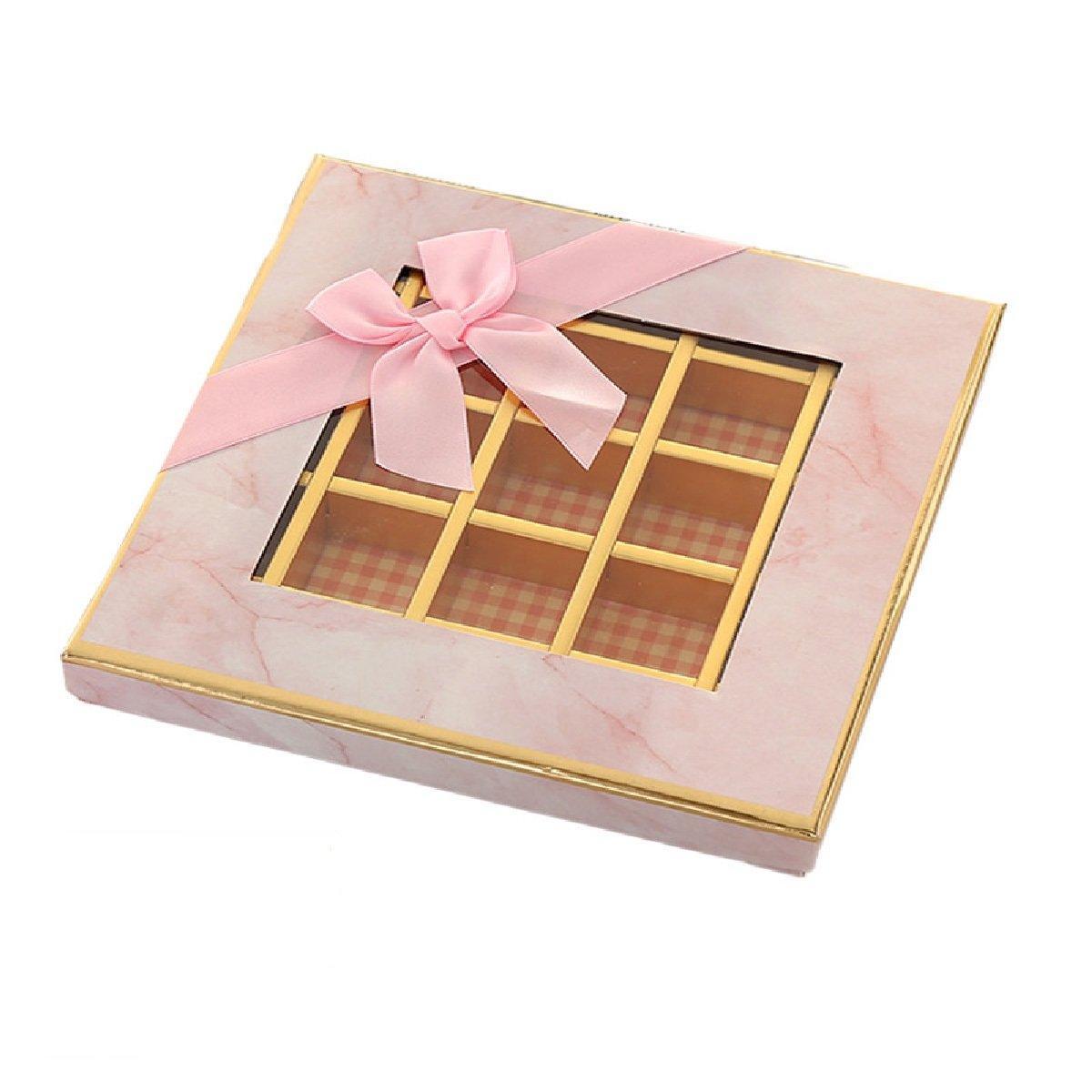 25X Valentines Day 9/12Grids Chocolate Box Gourmet Desserts Gift Display Window - Gray 12Grids-16-12-4-25pcs
