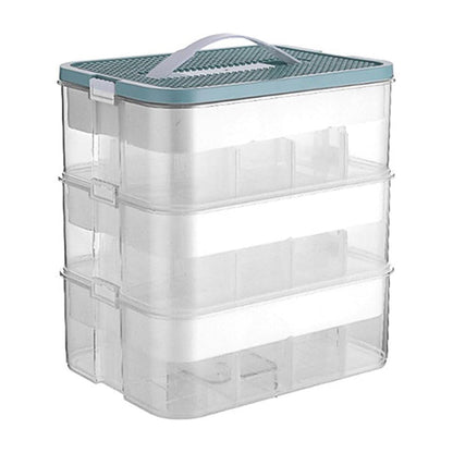 3Layer Storage Box Large Capacity Toy Organizer Building Block Storage Container - Yellow