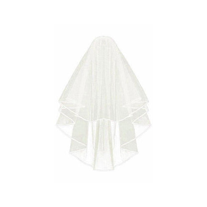Bridal 2 Layer Wedding Veil with Comb Satin Edge Short Tulle for Women White Ivory - Beige