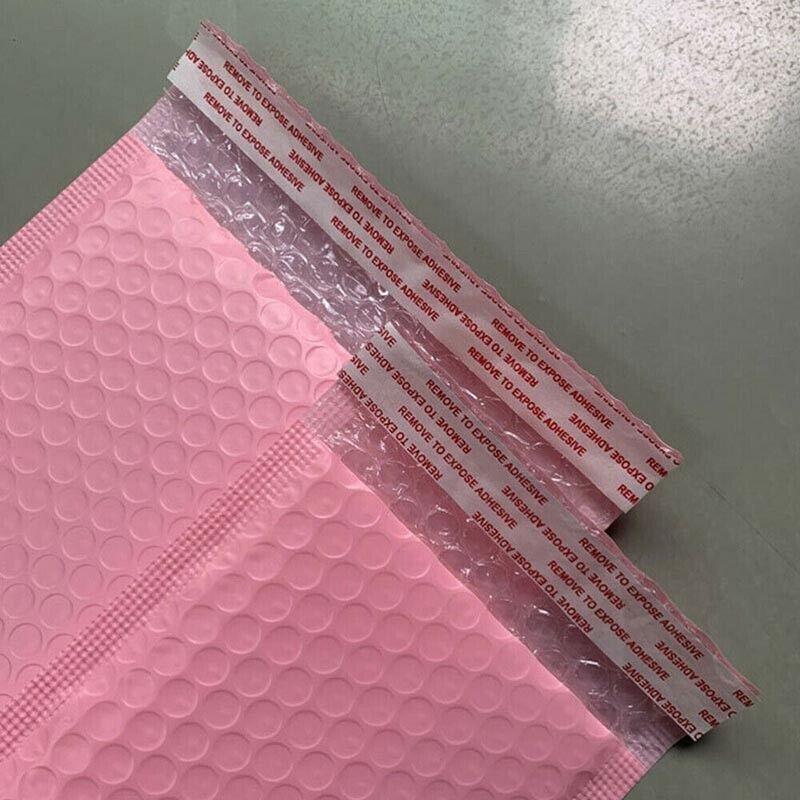 50pcs Pink Poly Bubble Mailer Padded Envelopes Shipping Bags 4 Sizes - 11*15CM-50PCS
