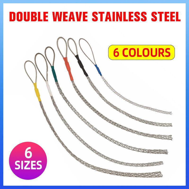 Stainless Steel Cable Pulling Sock Wire Grip Tool for NBN Telstra Ducting 6 Sizes - Green(12-15MM)