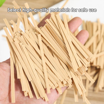 1000pcs Paper Tie Tape Wire 8/10/15cm for Baking Packing Bag Sealing Supplies - White-8cm