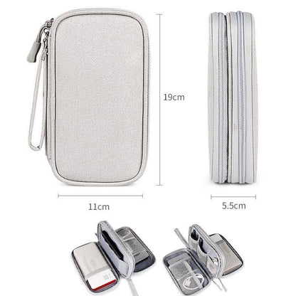 Electronic Accessories Cable Bag Organizer Travel Pouch Storage Cases Charger - Navy
