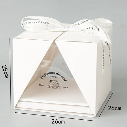10x Clear Cake Box Set 4 6 8 Inch Durable Versatile Display Packaging Containers - 10pcs-4inch