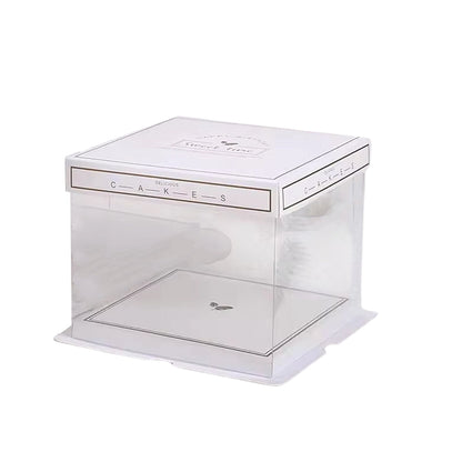 10PCS Clear Cake Box Treat Display Portable Packaging Food Safe PET Birthday - 6inch
