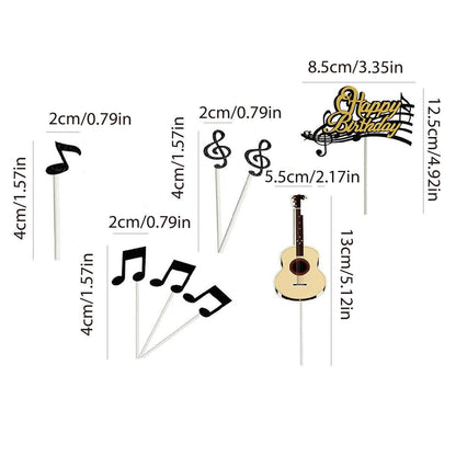 Music Notes Violin Cake Decoration Materials Birthday Cake Topper Inserts - 1