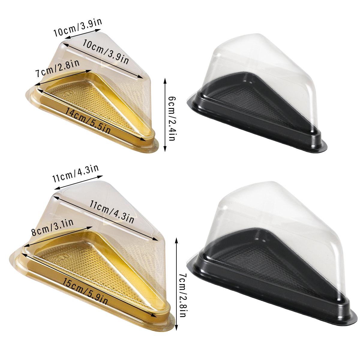 100pcs Triangle Cake Boxes for Bakery Packaging Pastry Gift Boxes for Parties - Black-7x14x6cm
